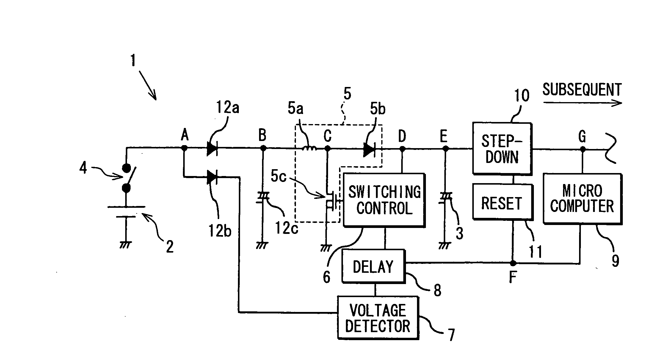 Switching booster power circuit