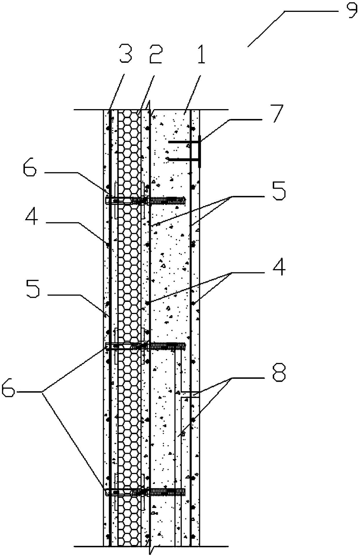 Grain storage horizontal warehouse and pouring method for grain storage horizontal warehouse wall body