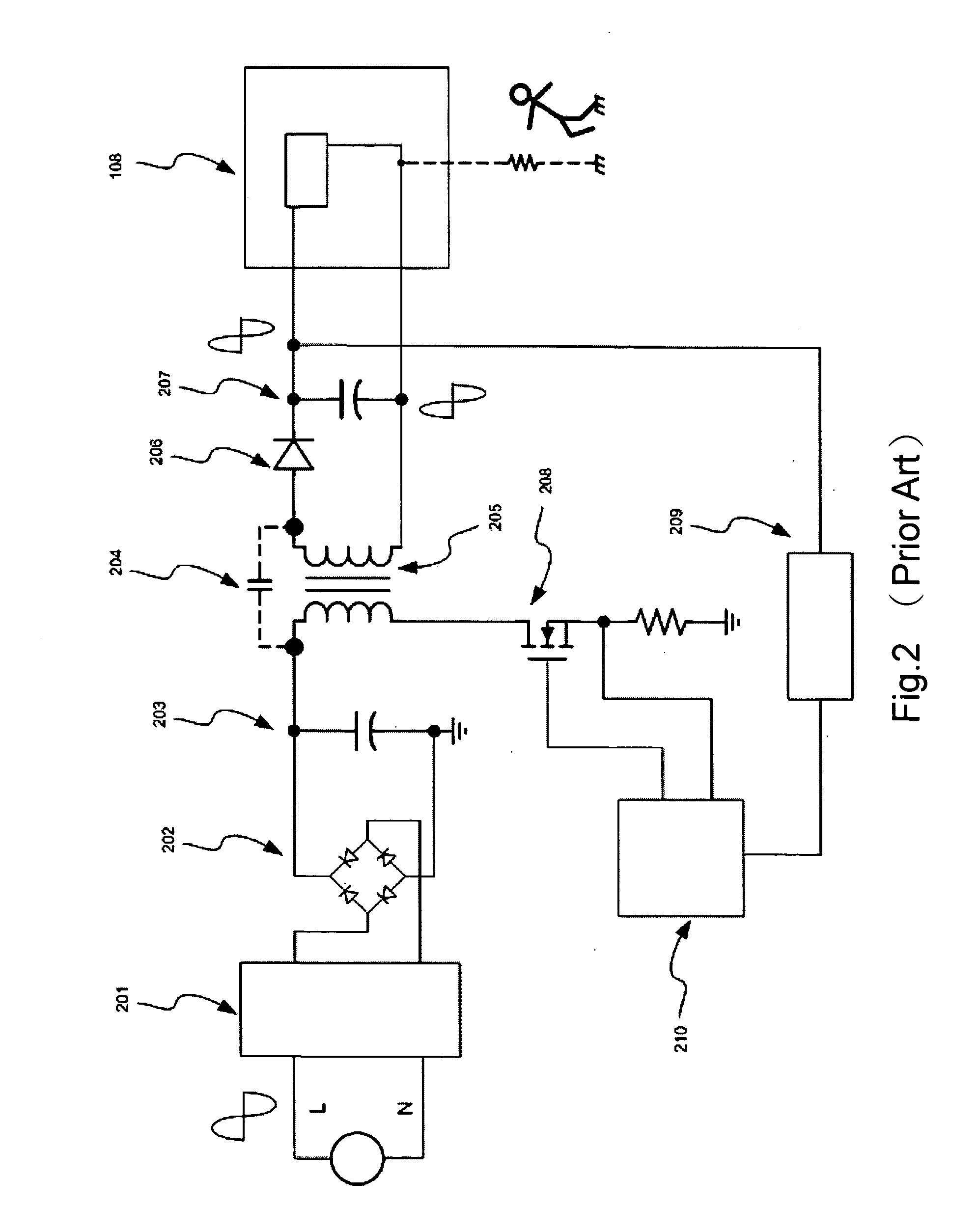 Switching power supply capable of reducing low-frequency secondary-side common-mode voltage