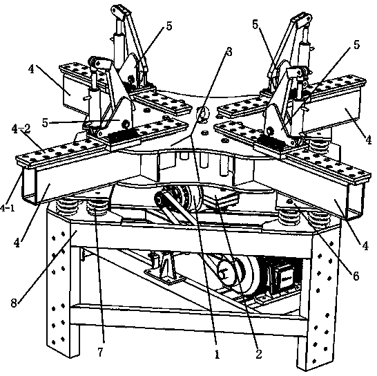 A high-frequency vibrating table for a bracket type cement component