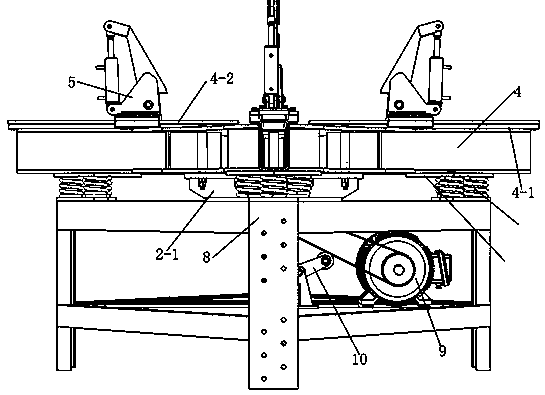 A high-frequency vibrating table for a bracket type cement component