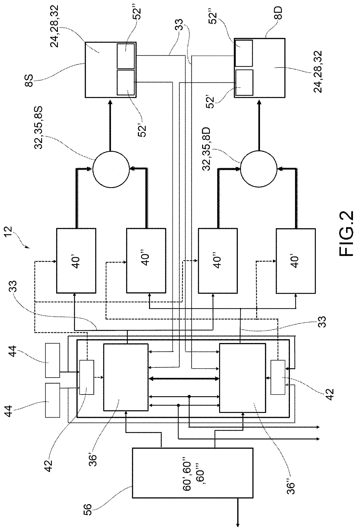 Brake by wire braking system for vehicles, provided with electric actuation and electric back-up