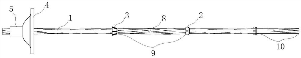 Grouting anchor cable fixed-length anchoring and fixed-length grouting anchoring device and supporting method