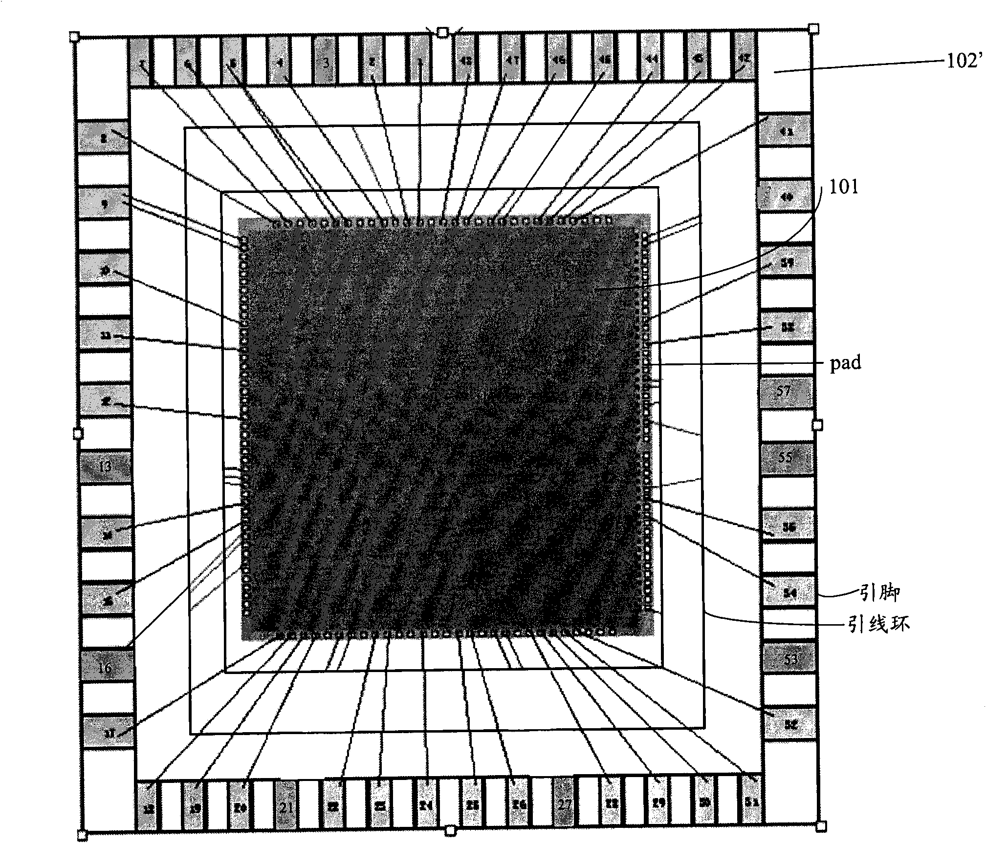 Lead frame for carrying out ceramic double in-line package (CDIP) on chips