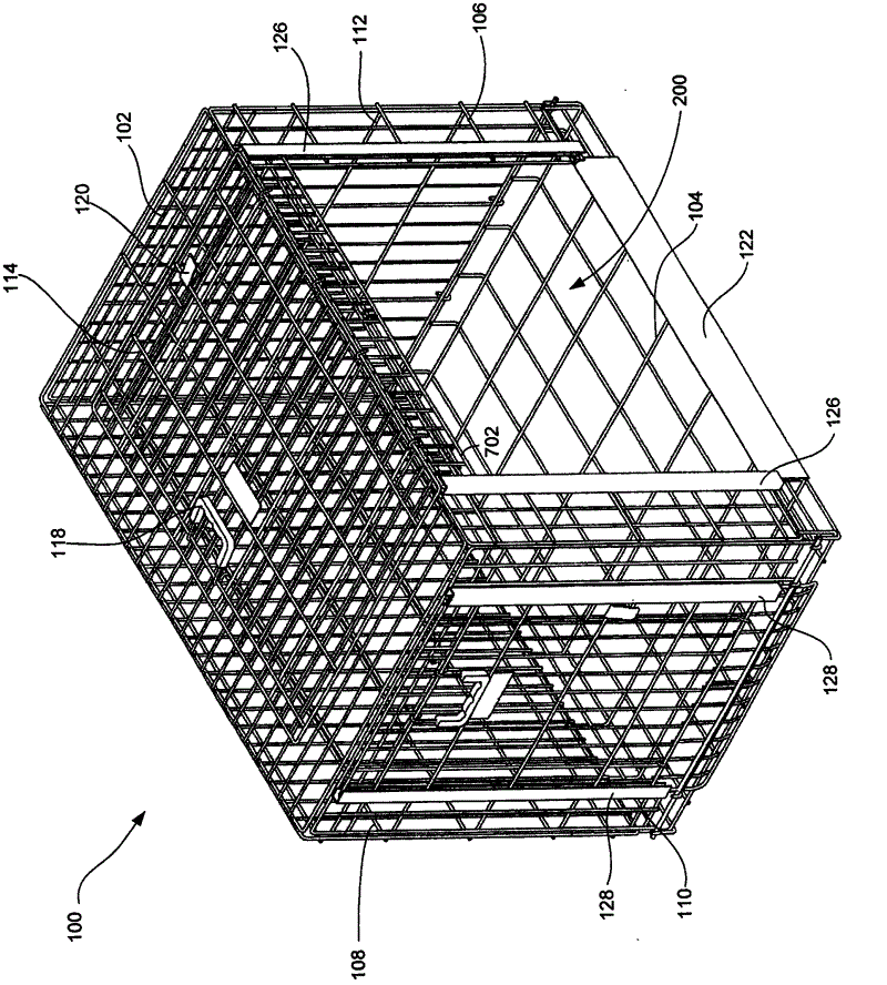 Collapsible wire crate and method of assembly