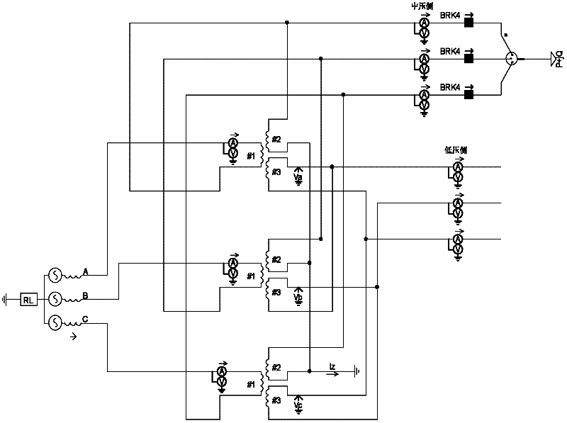 Method and system for simulating parameters of three-phase auto-coupling transformer