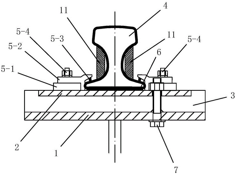 Construction structure and construction method of bridge crane track repaired with epoxy cement