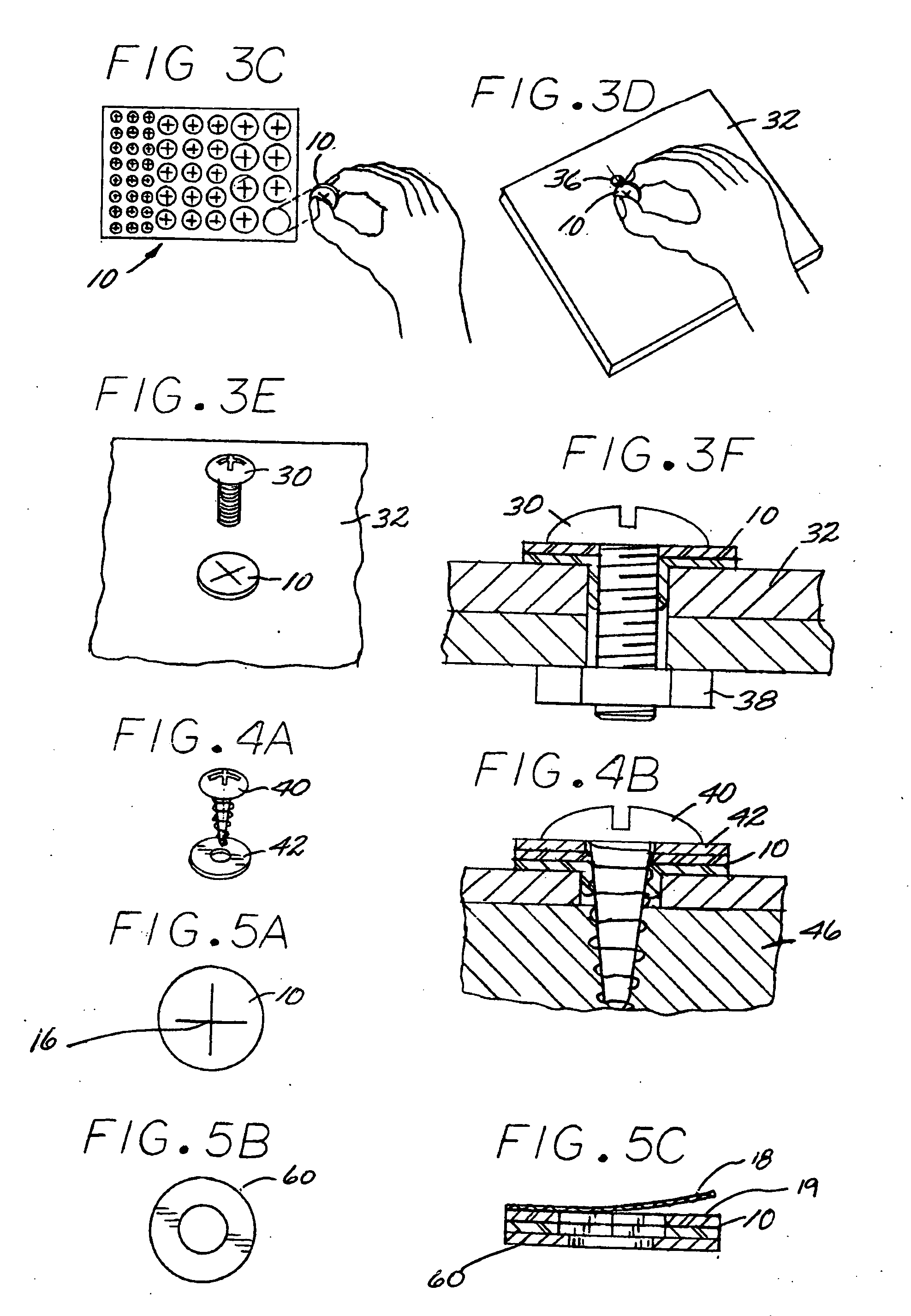 Pre-formed elastomeric fastener adhesive device and method of installation