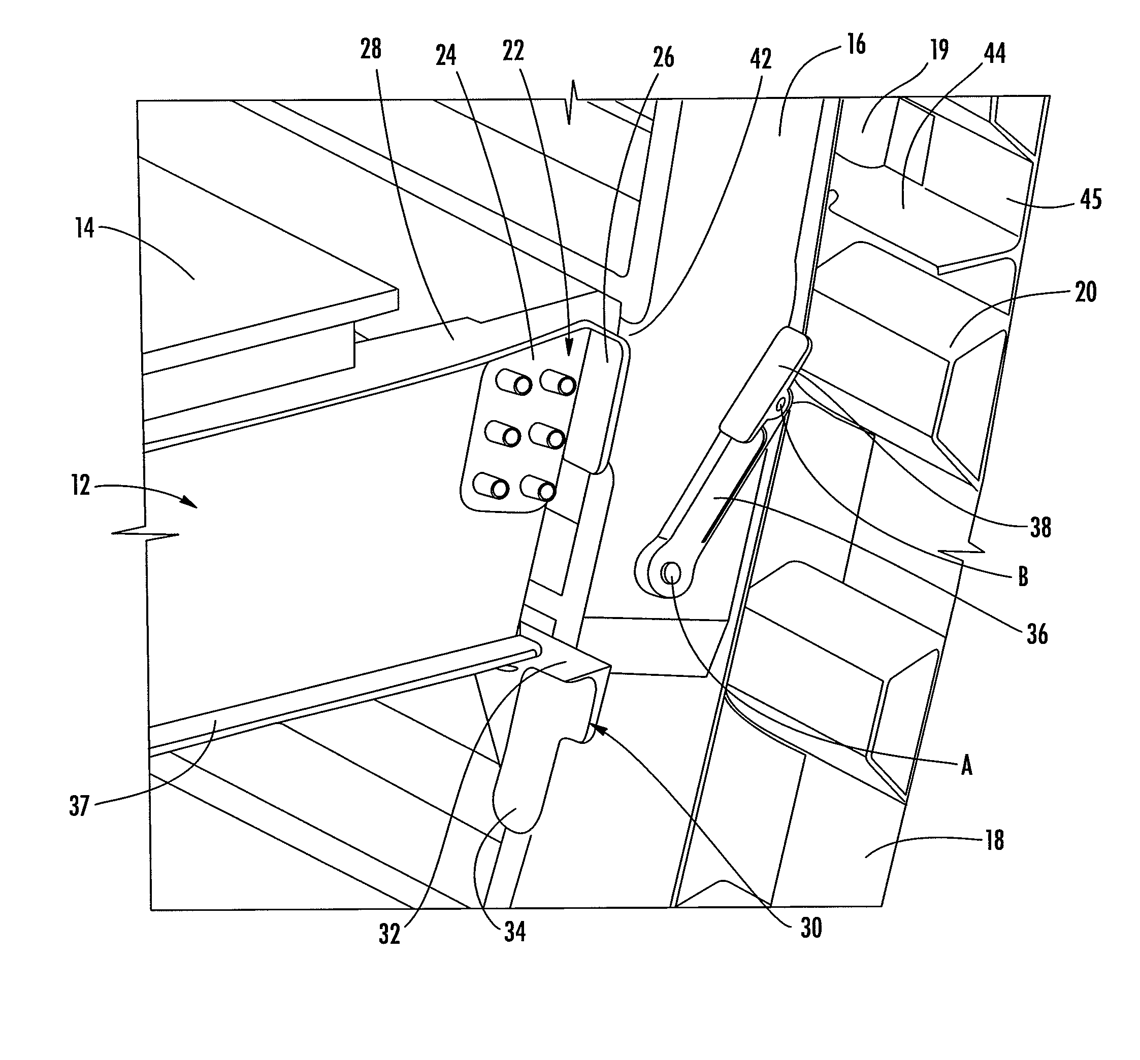 Floor beam assembly, system, and associated method