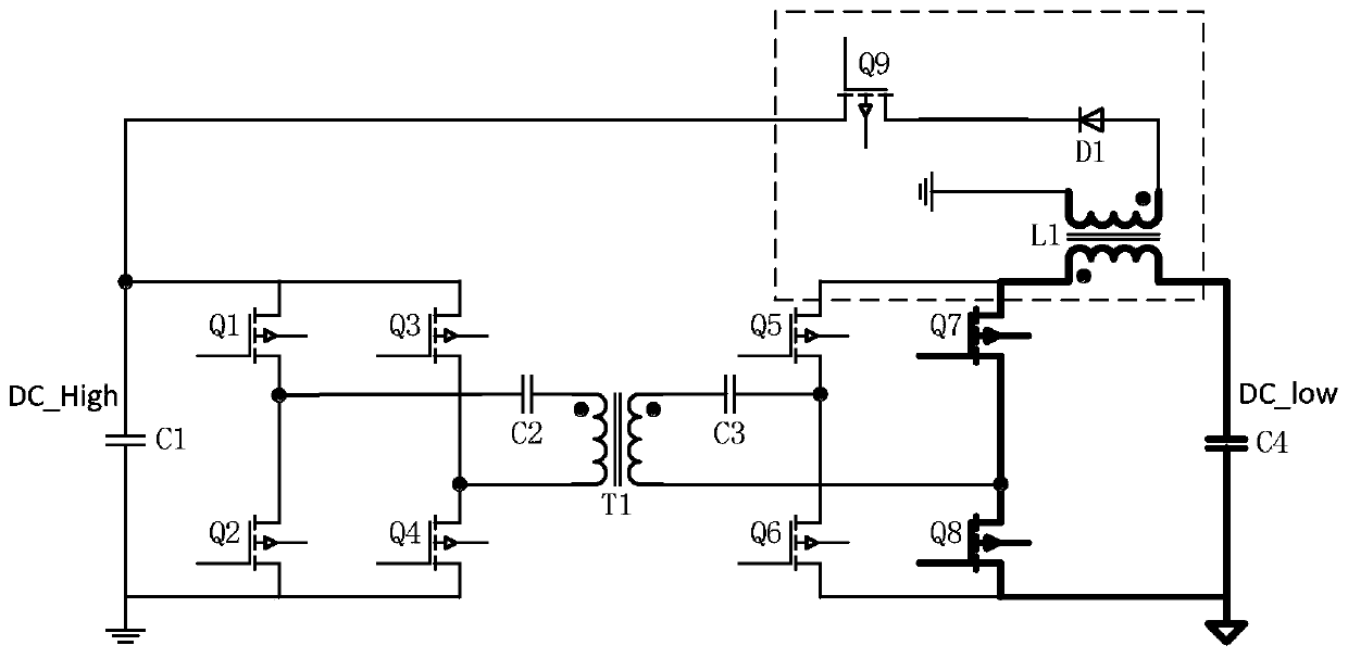 Auxiliary slow start and discharge circuit of bidirectional phase-shift full-bridge converter