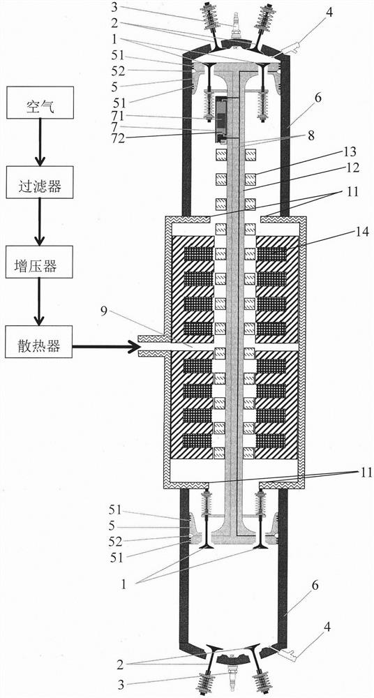 Linear extended-range generator driven by a pre-charged, exhaust-exchange free-piston engine