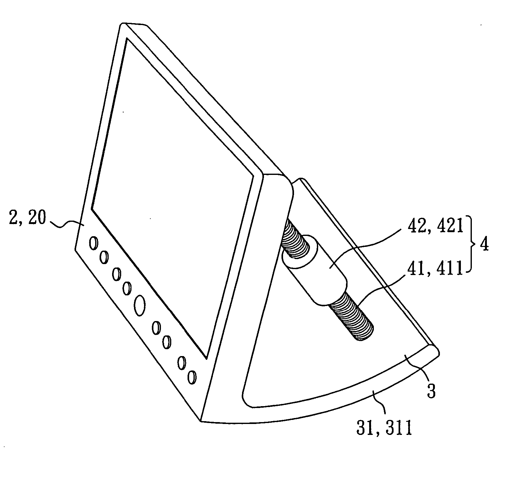 Display device having an adjustable counterweight structure