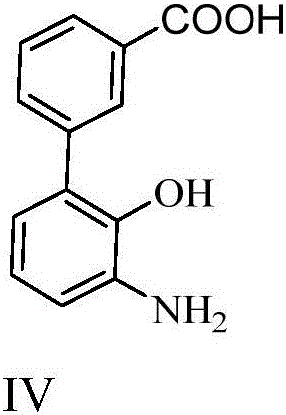 Synthesizing method for 3'-amino-2'-hydroxy biphenyl-3-carboxylic acid