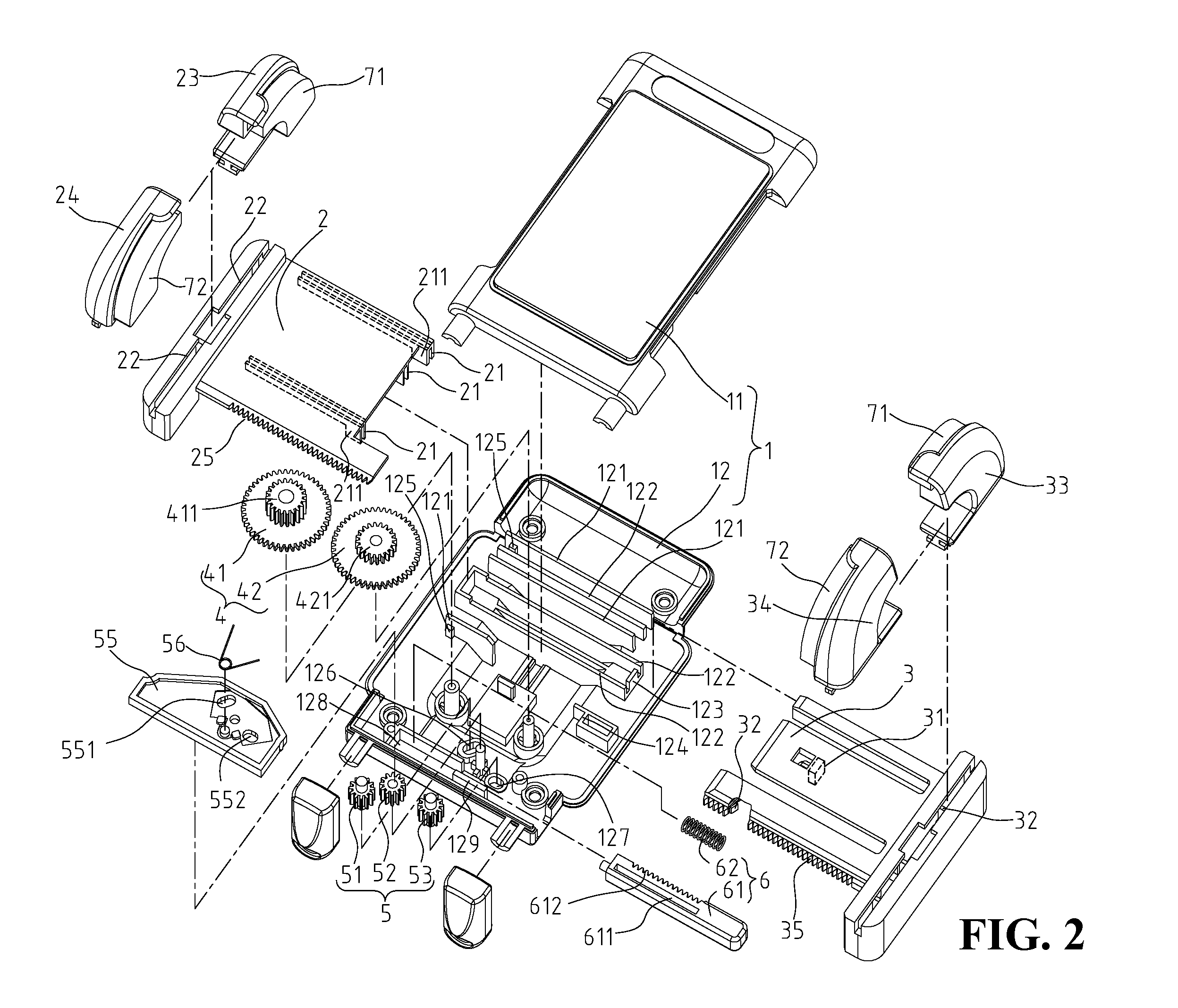 Holding device for electronic apparatus