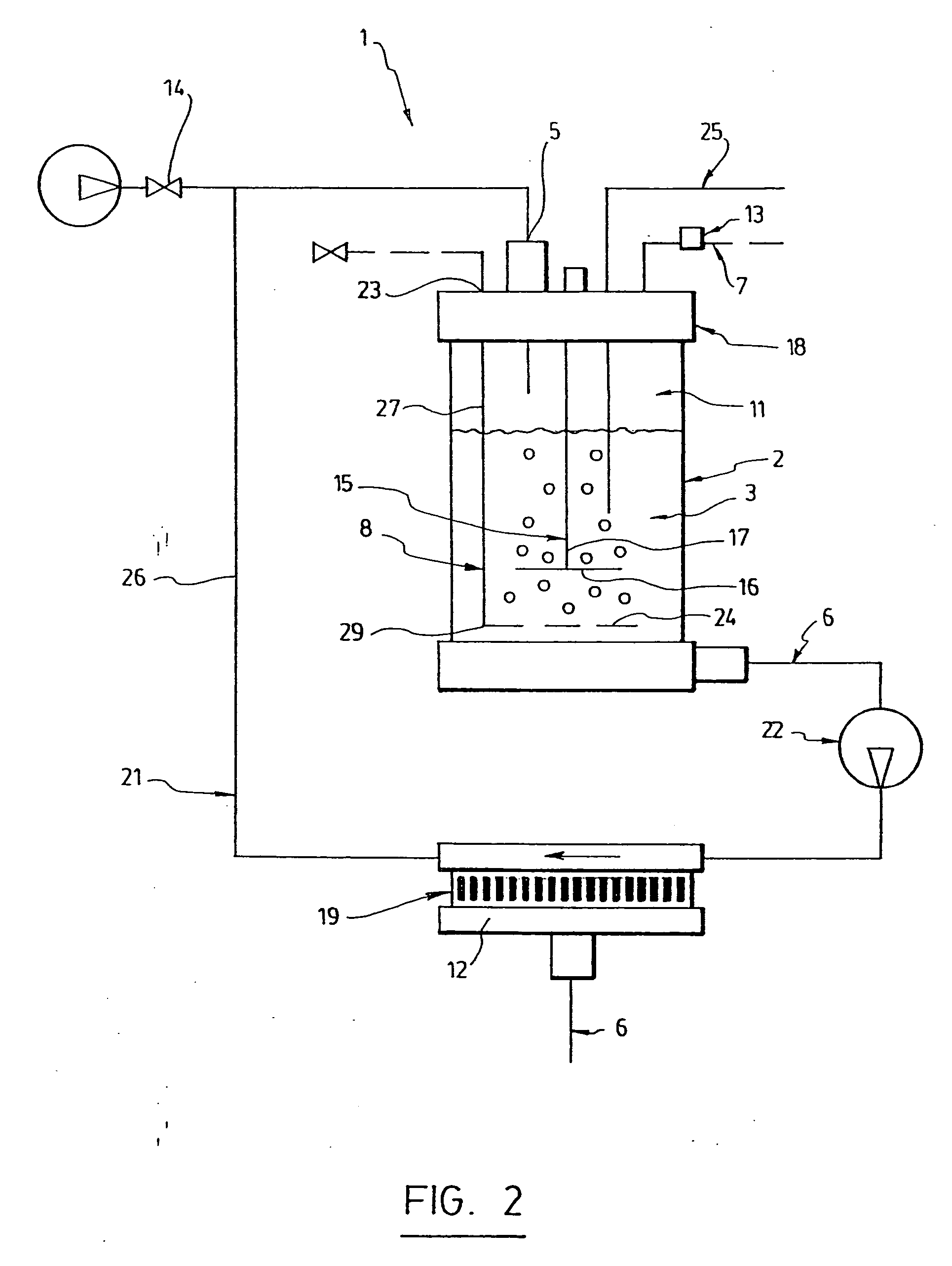 Triphasic process for gas effluent treatment