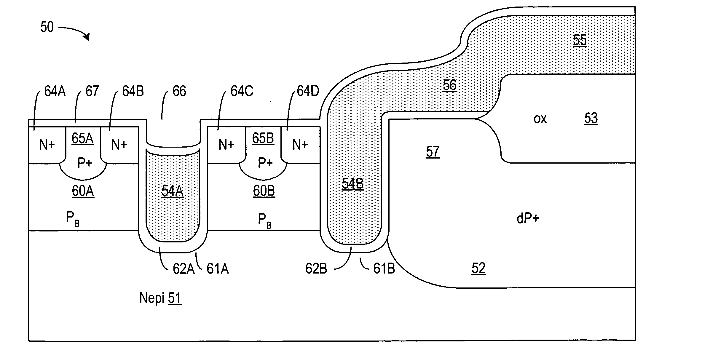 Trench power MOSFET with planarized gate bus
