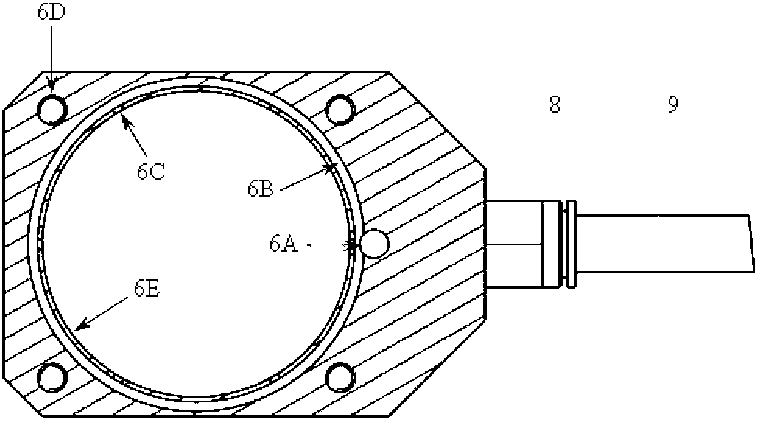 Probe and ultrasonic scanning method for detecting inner cavity of whole structure of composite material