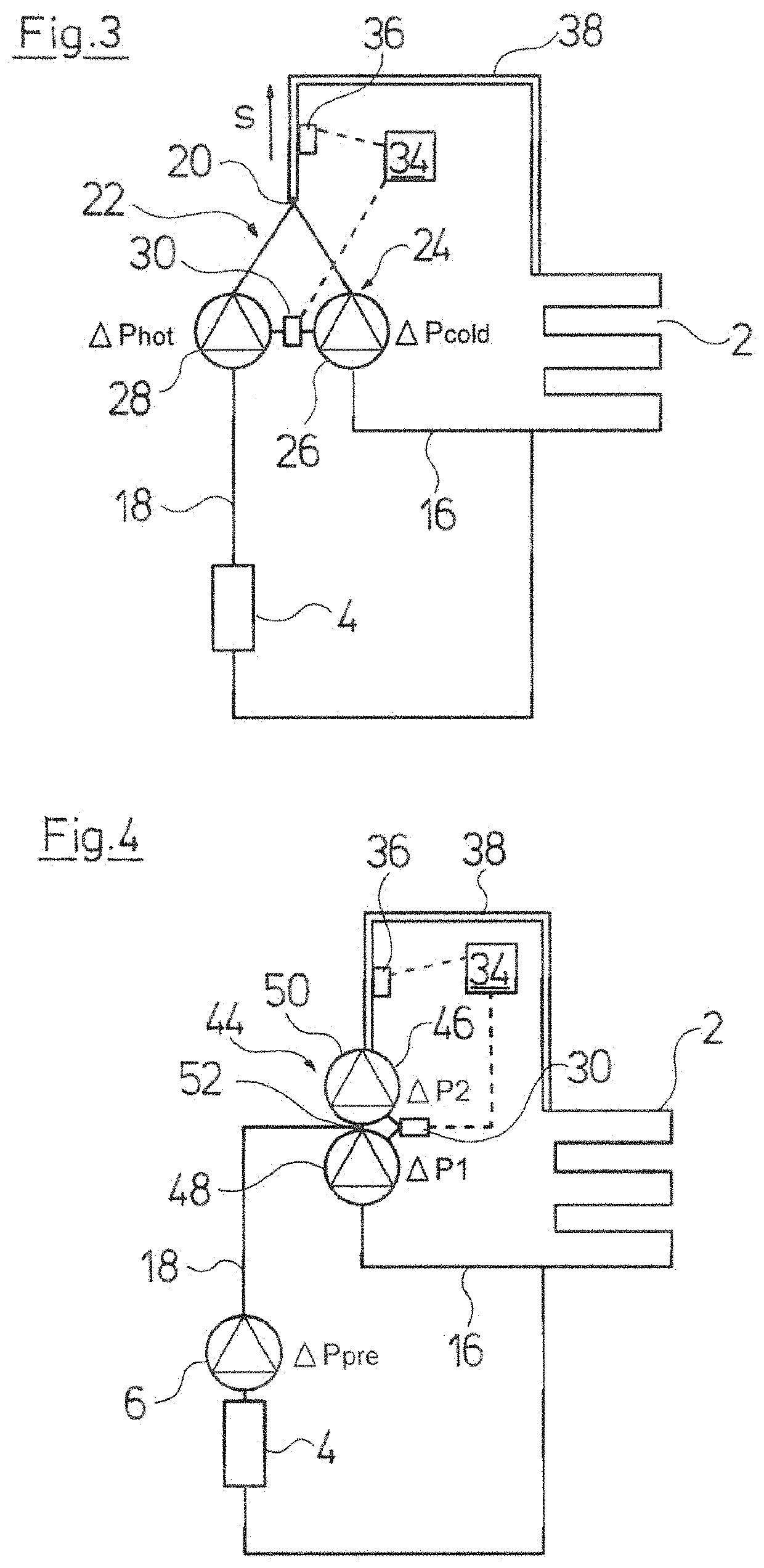 Mixing device and method for controlling the temperature of a fluid flow