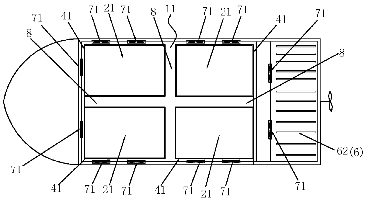 Battery heat dissipation structure of battery sub-boat