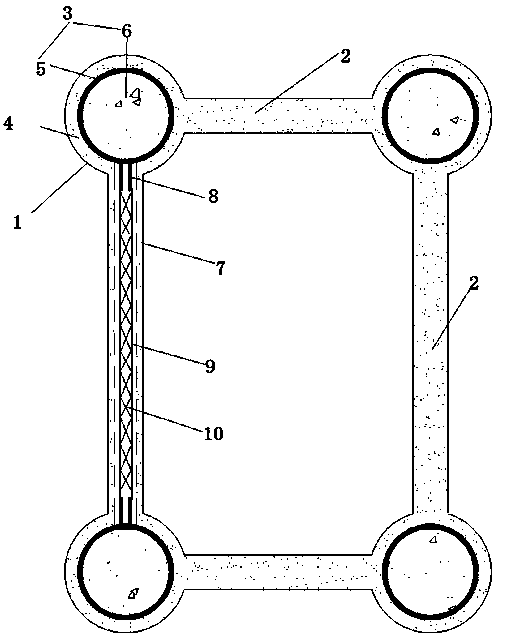 UHPC (ultrahighperformanceconcrete) box type steel tube concrete stiff skeleton column structure and construction method thereof