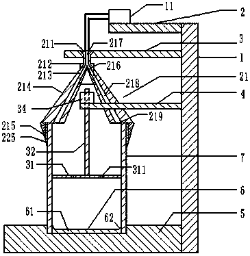 Barrel-shaped material clamping device achieving grinding and scrap removal