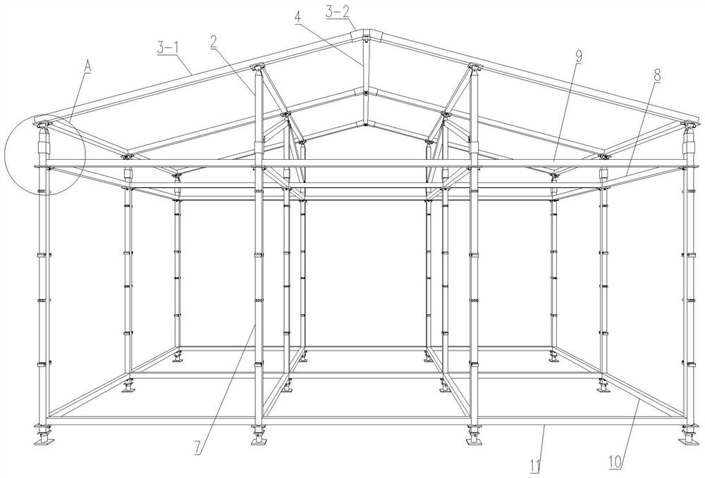 Low-energy-consumption socket and spigot type field camping structure and mounting method thereof