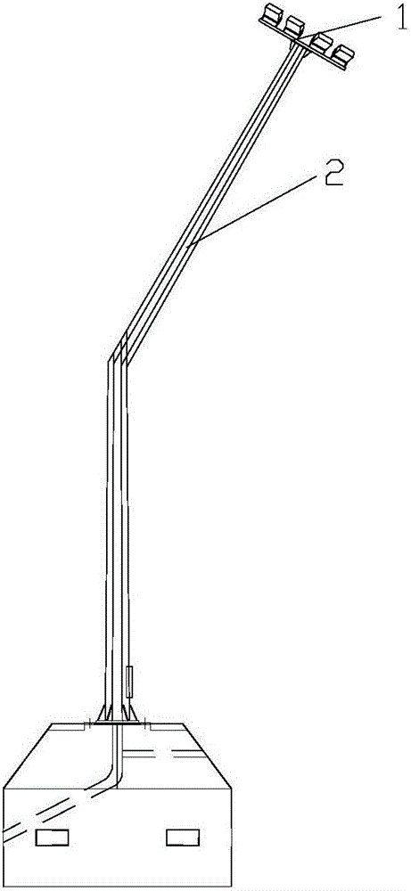 Illumination lighthouse provided with foldable light rod and used for port