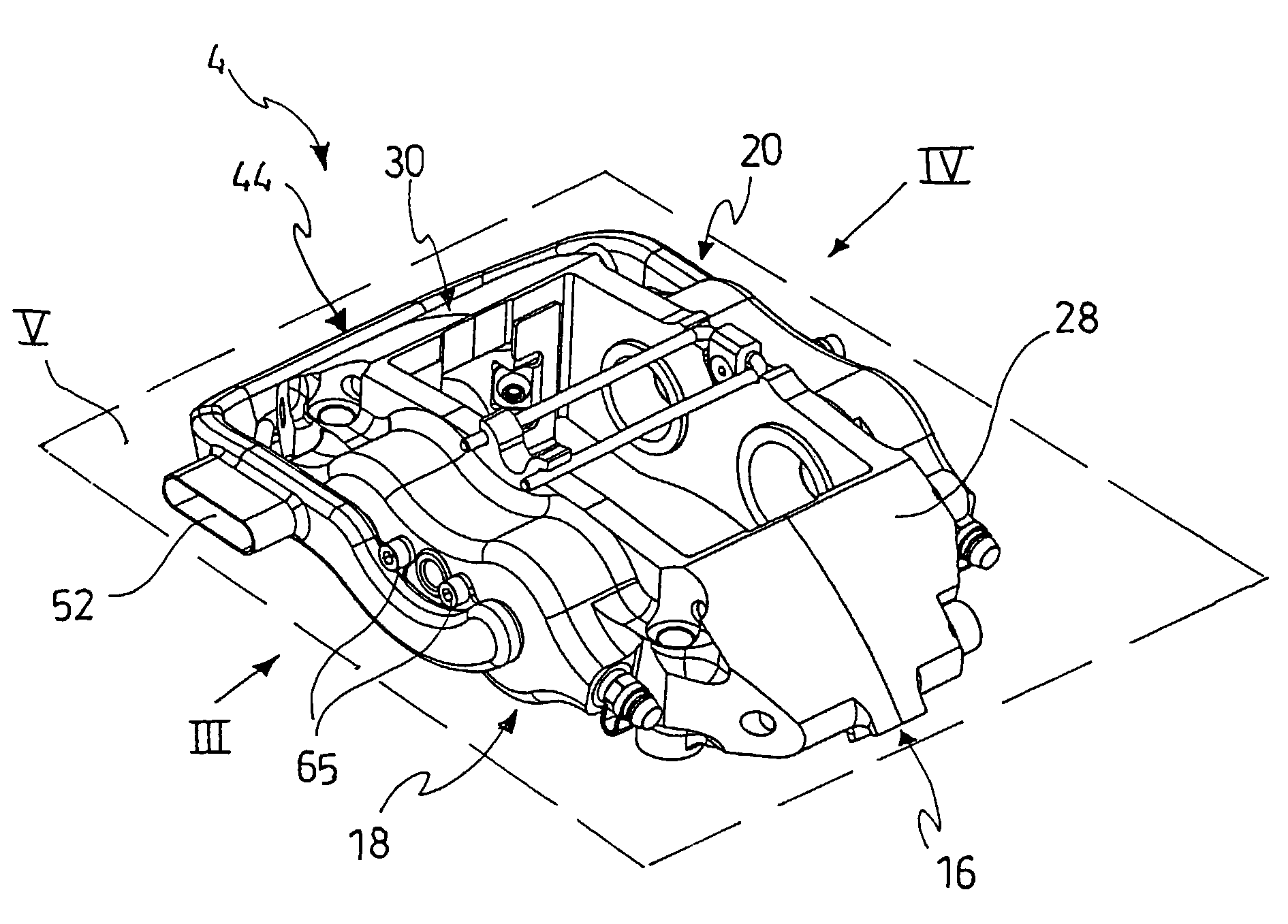 Disc brake caliper with a cooling duct