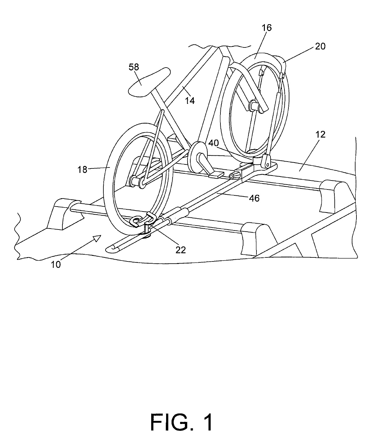 Method and system for carrying a bicycle on a vehicle