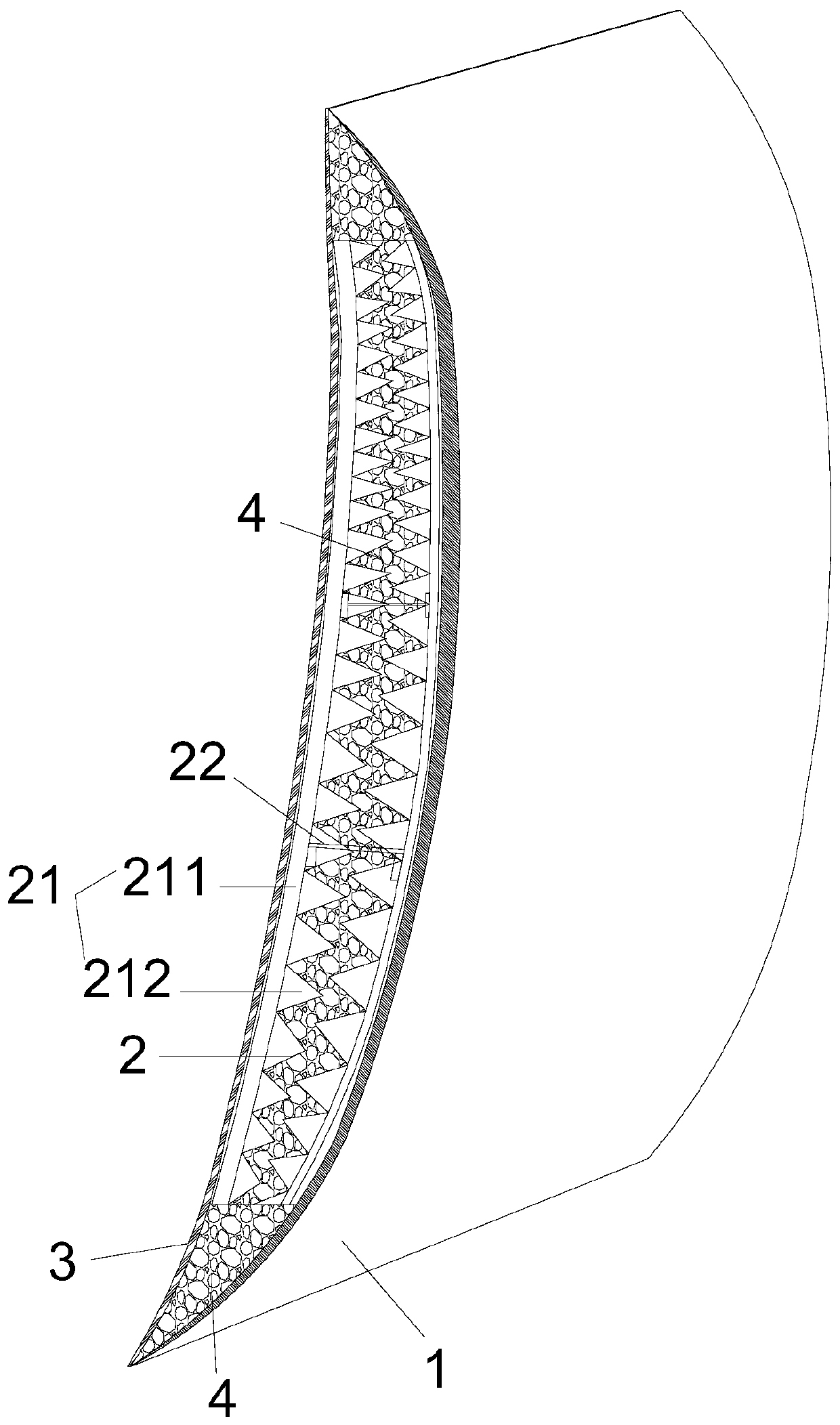 Composite metal structure with interlayer core material and preparation method thereof