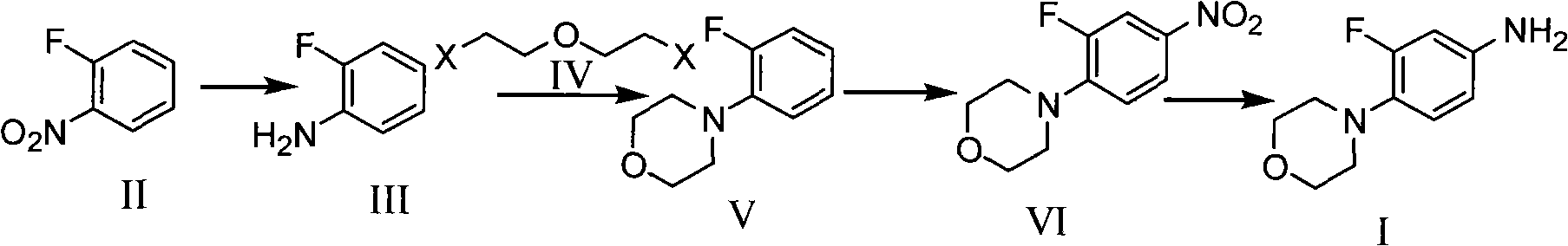Method for preparing 3-fluorine-4 morpholinyl phenylamine
