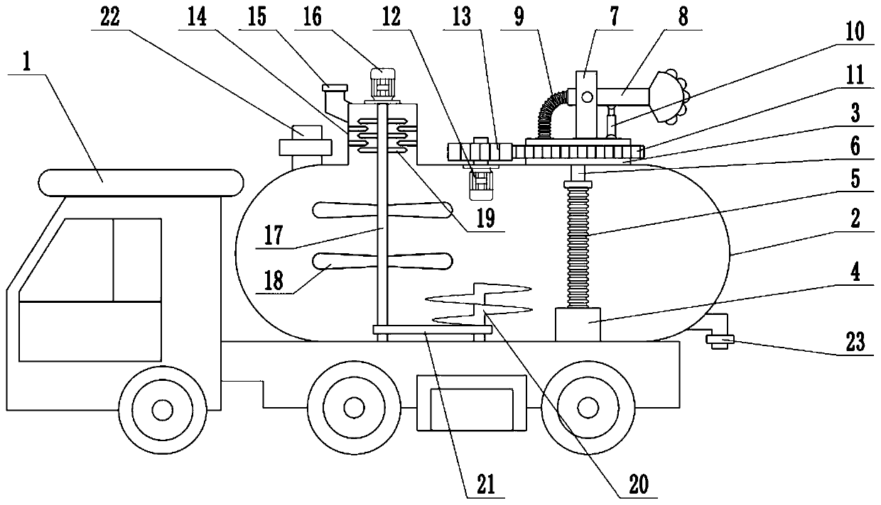 Pesticide-spraying and water-spraying vehicle used for municipal engineering