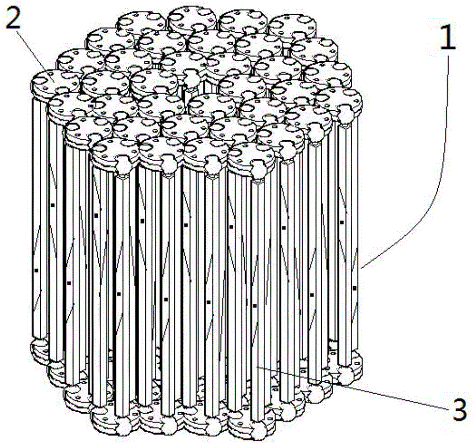 Unfoldable dome structure of tension spring-driven shear hinge