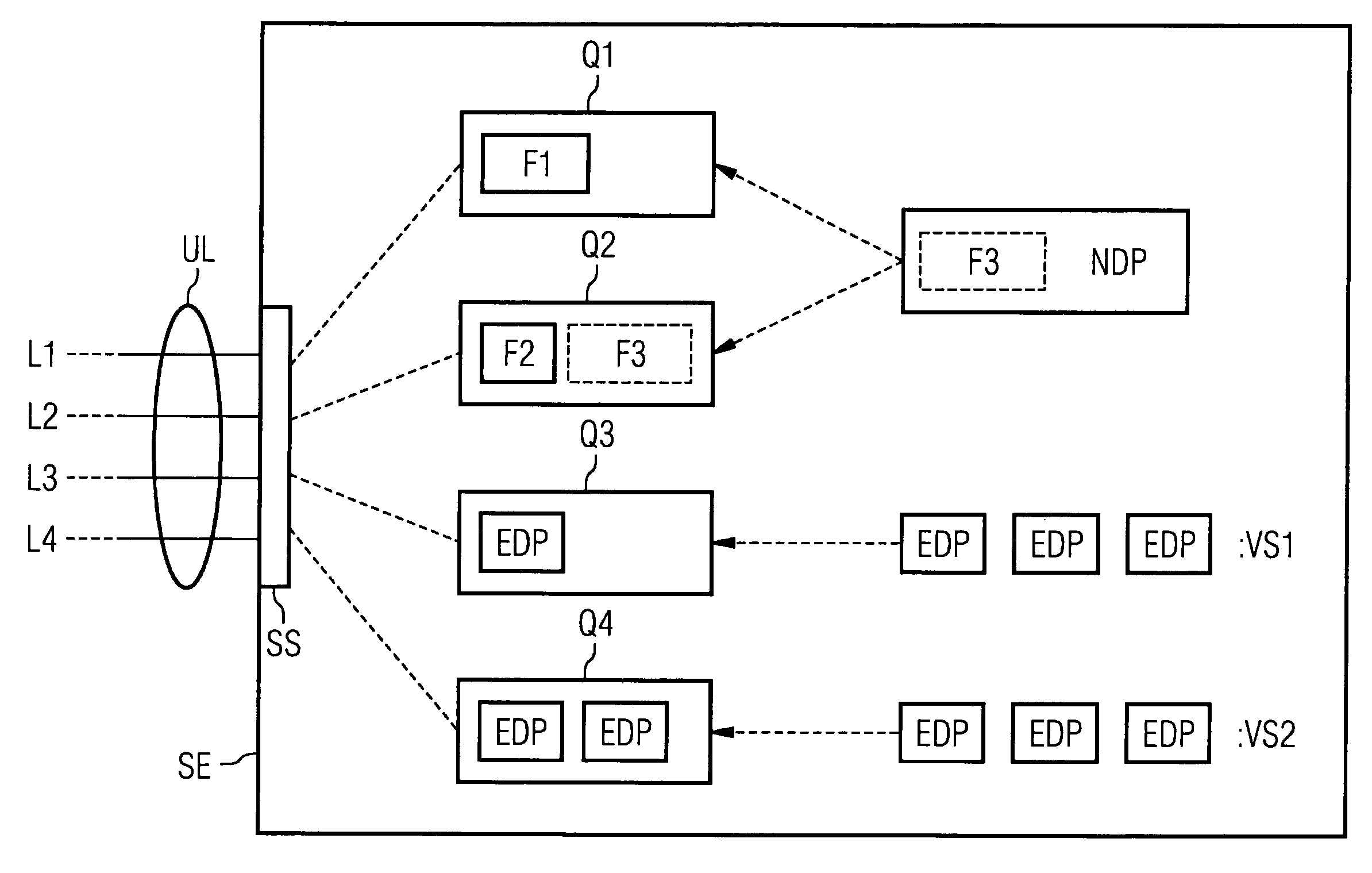 Method for transmitting data available in the form of data packets