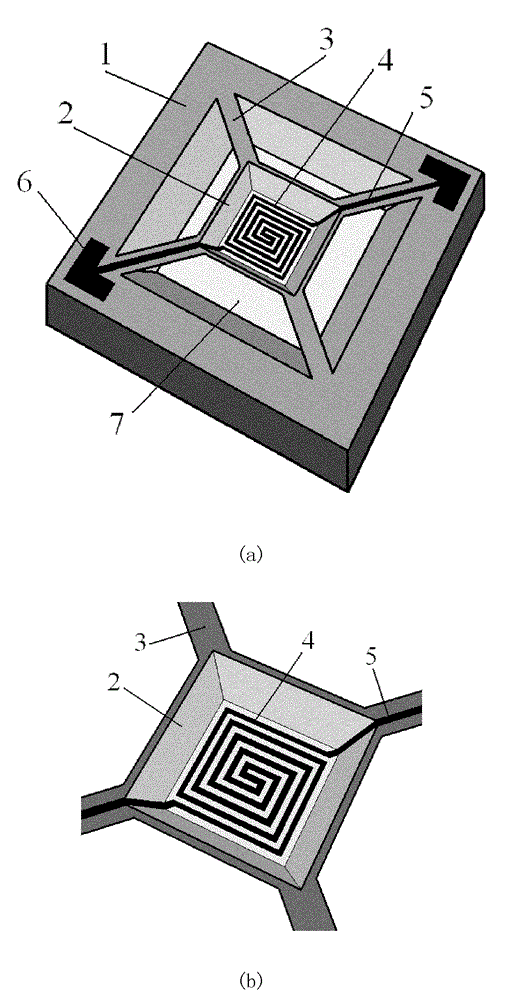 Three-dimensional micro heater with groove-shaped heating film region and manufacturing method thereof