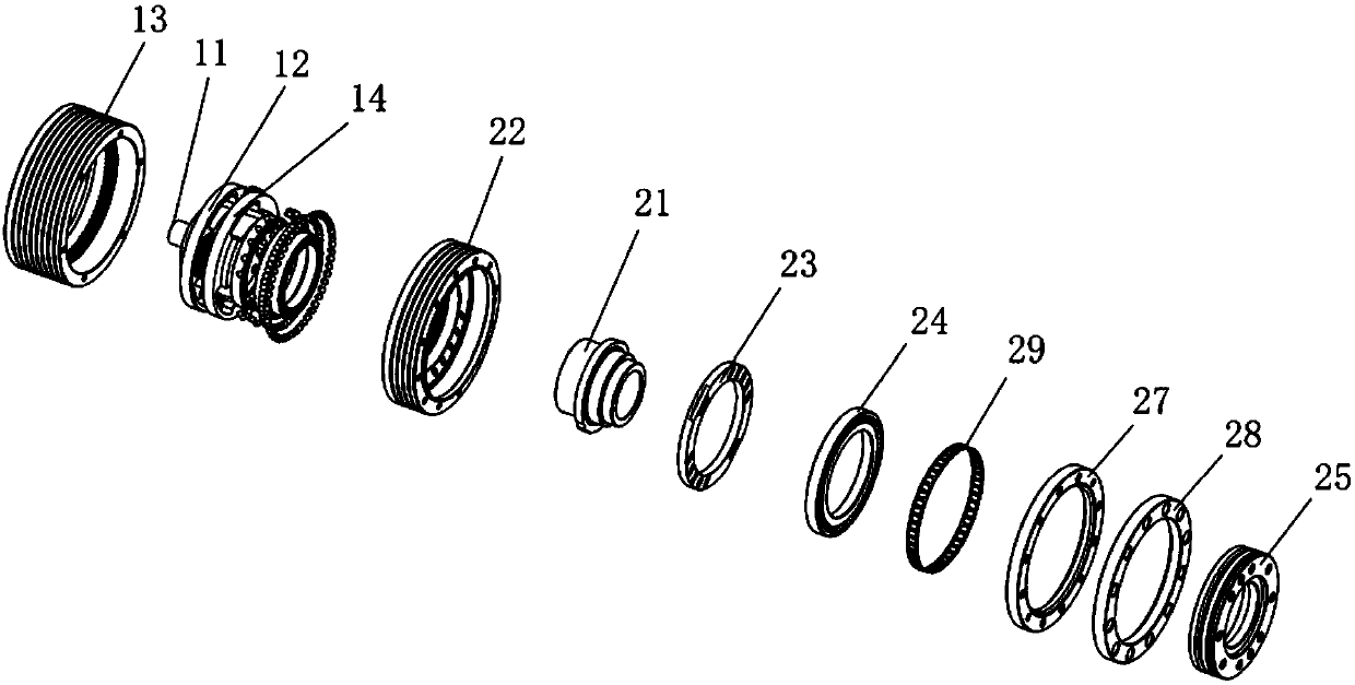 Inclined tooth planet gear and ball combined speed reducer