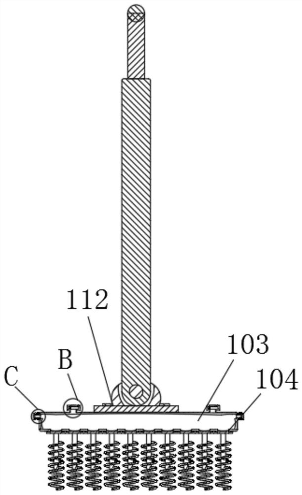 Ice breaking device for frozen vertical blind road in winter