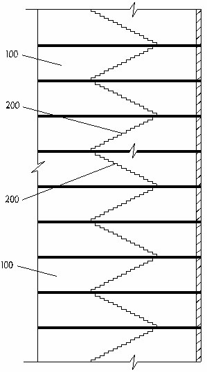 Building with three-dimensional refuge facility