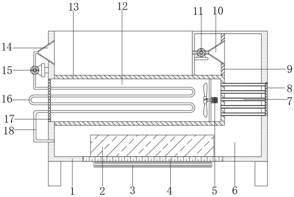 Pump body molding and cooling device for production of electromechanical equipment