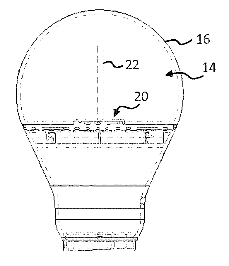 Lighting device with wireless control element