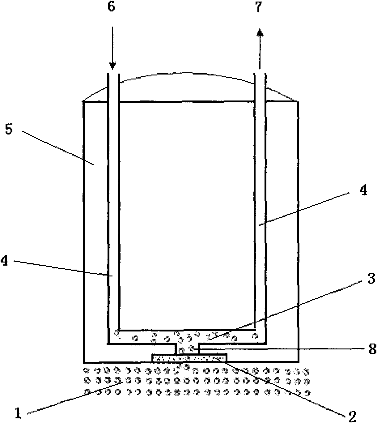 A concentration gradient diffusion sampling device for an online detection system of a bioreactor
