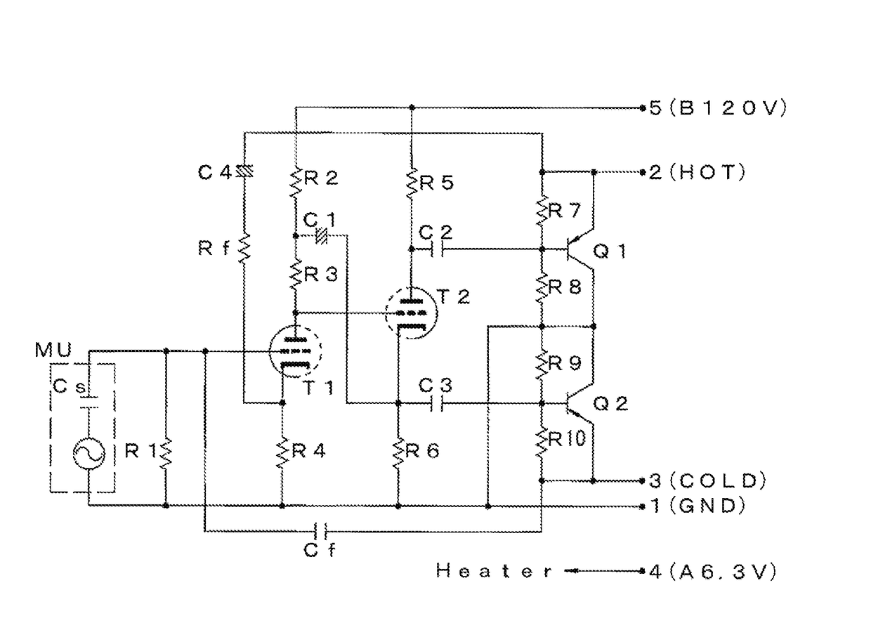 Impedance conversion circuit of condenser microphone