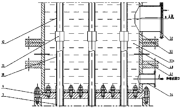 Vertical multi-tube bundle type forced-cooling vortex tube cold-heat separation device