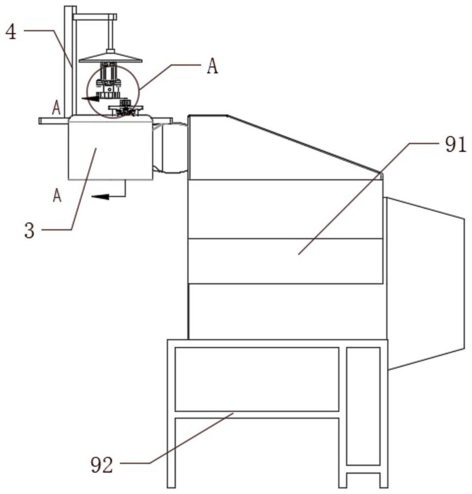 Pushing device for tea processing and use method