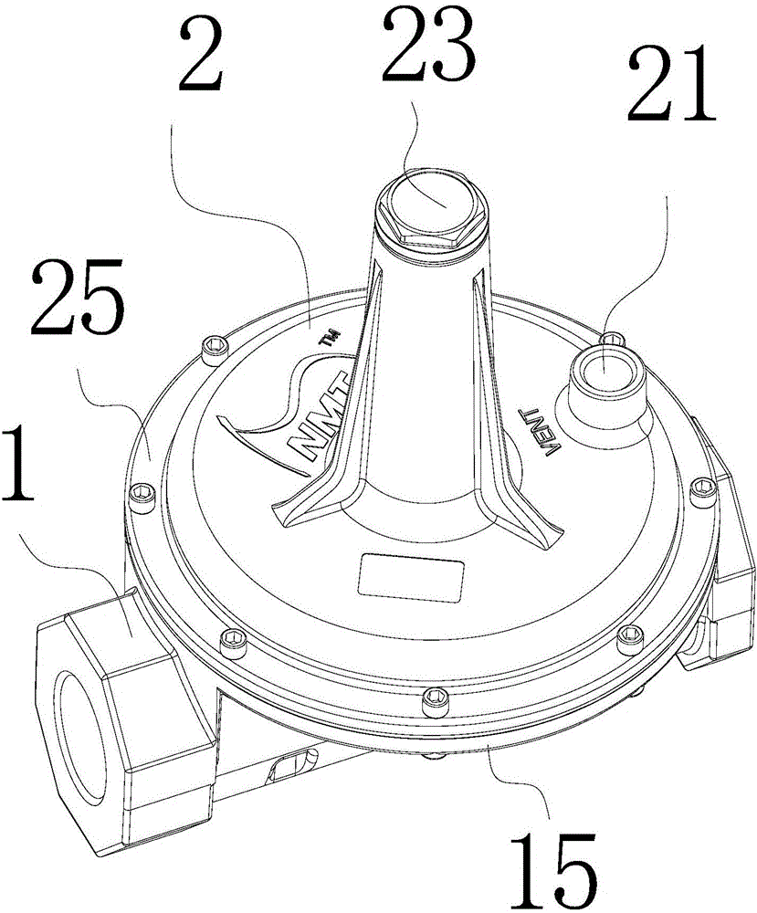 High-power pressure reducing valve of pipeline