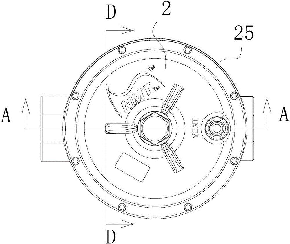 High-power pressure reducing valve of pipeline