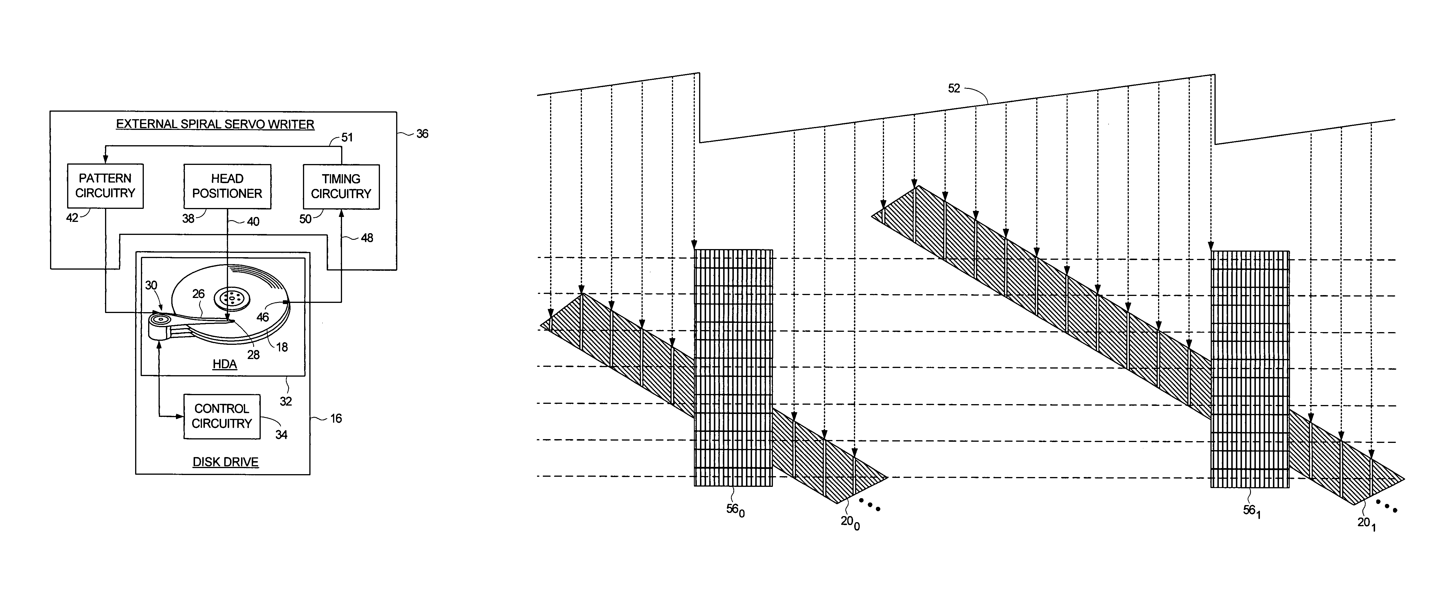 Adjusting track density by changing slope of spiral tracks used to servo write a disk drive