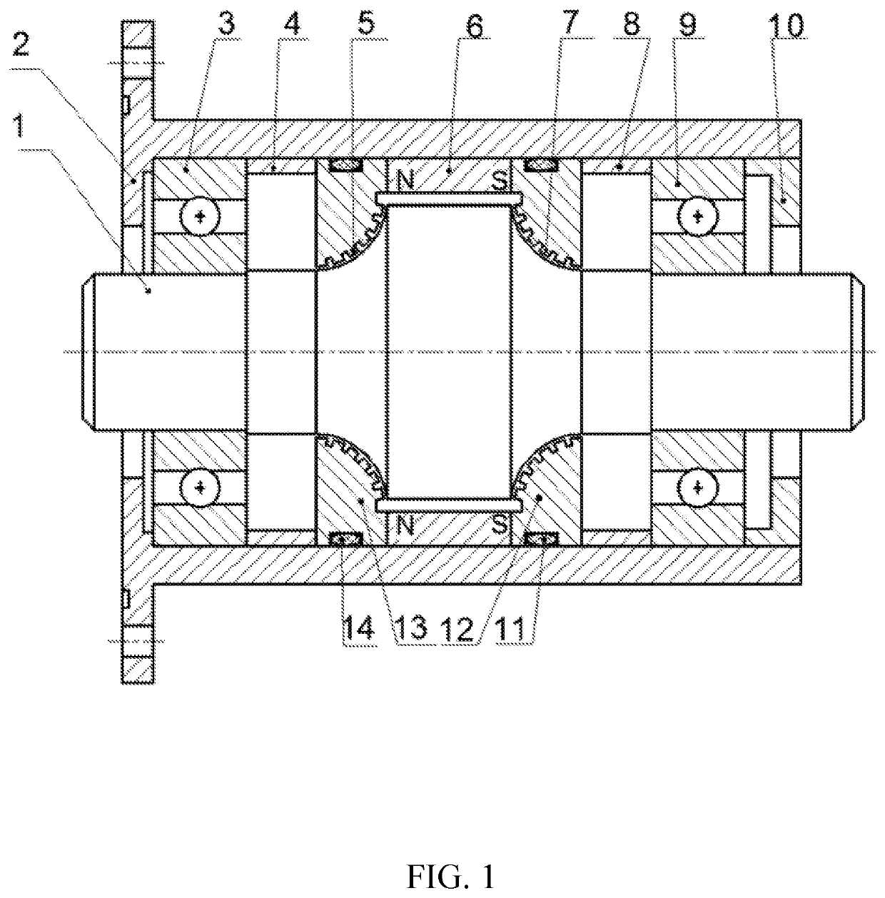 Arc-shaped stepped magnetic fluid sealing device