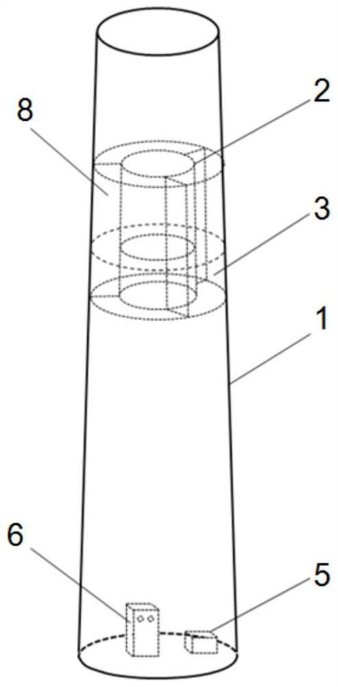 A wind turbine tower with automatically adjustable damping properties