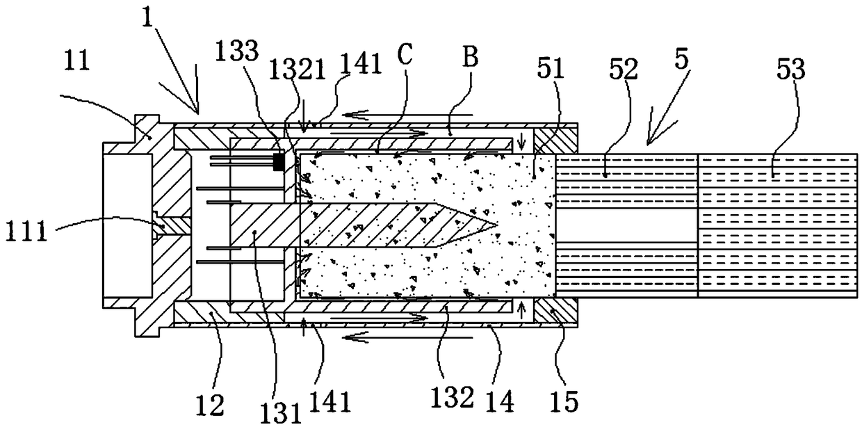 Smart three-dimensional soaking device of heat-not-burn cigarette, kit and heating method thereof